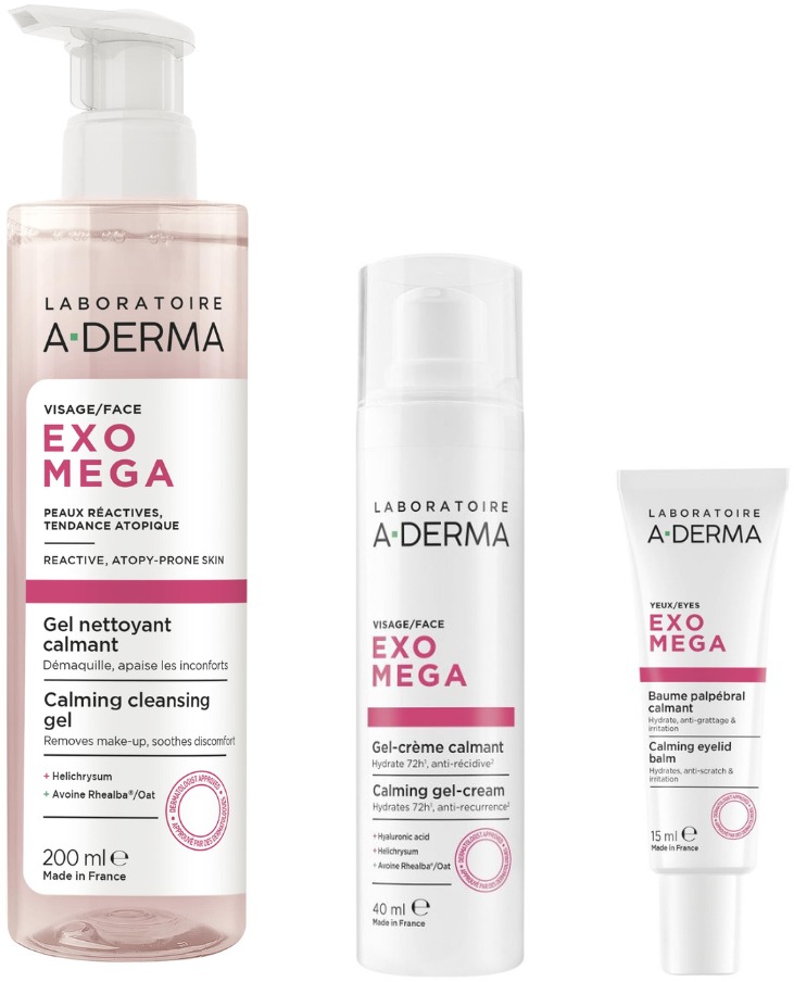 A-DERMA Exomega Zklidňující péče o pleť se sklonem k atopii Set 255 ml