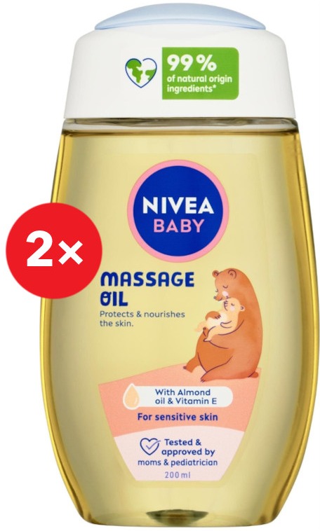 NIVEA Baby Massage Oil 2× 200 ml