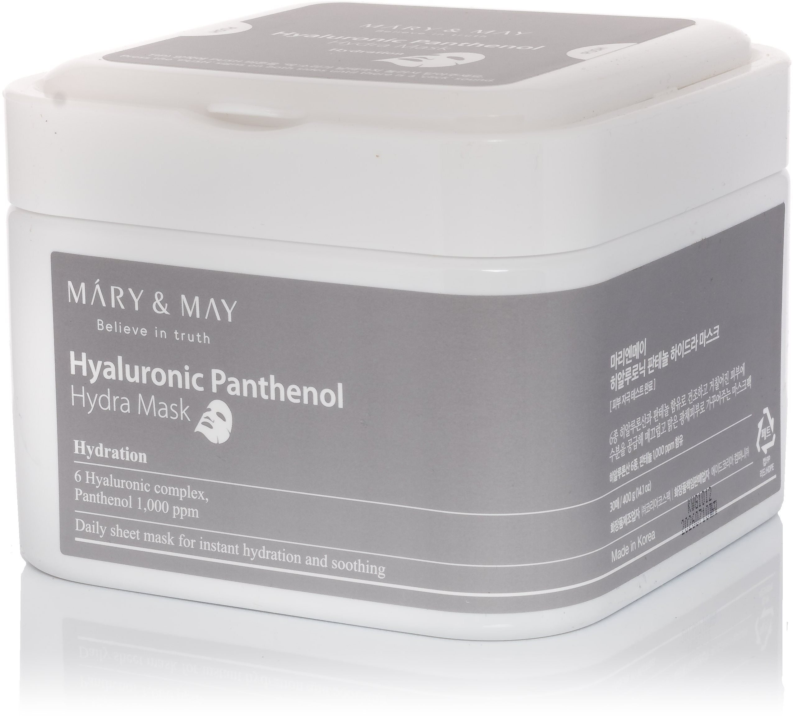 MARY & MAY Hyaluronic Panthenol Hydra Mask Pack 30 pcs (400 g)