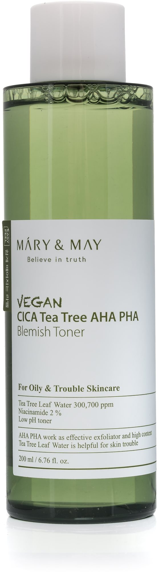 MARY & MAY Vegan CICA Tea Tree AHA PHA Toner 200 ml