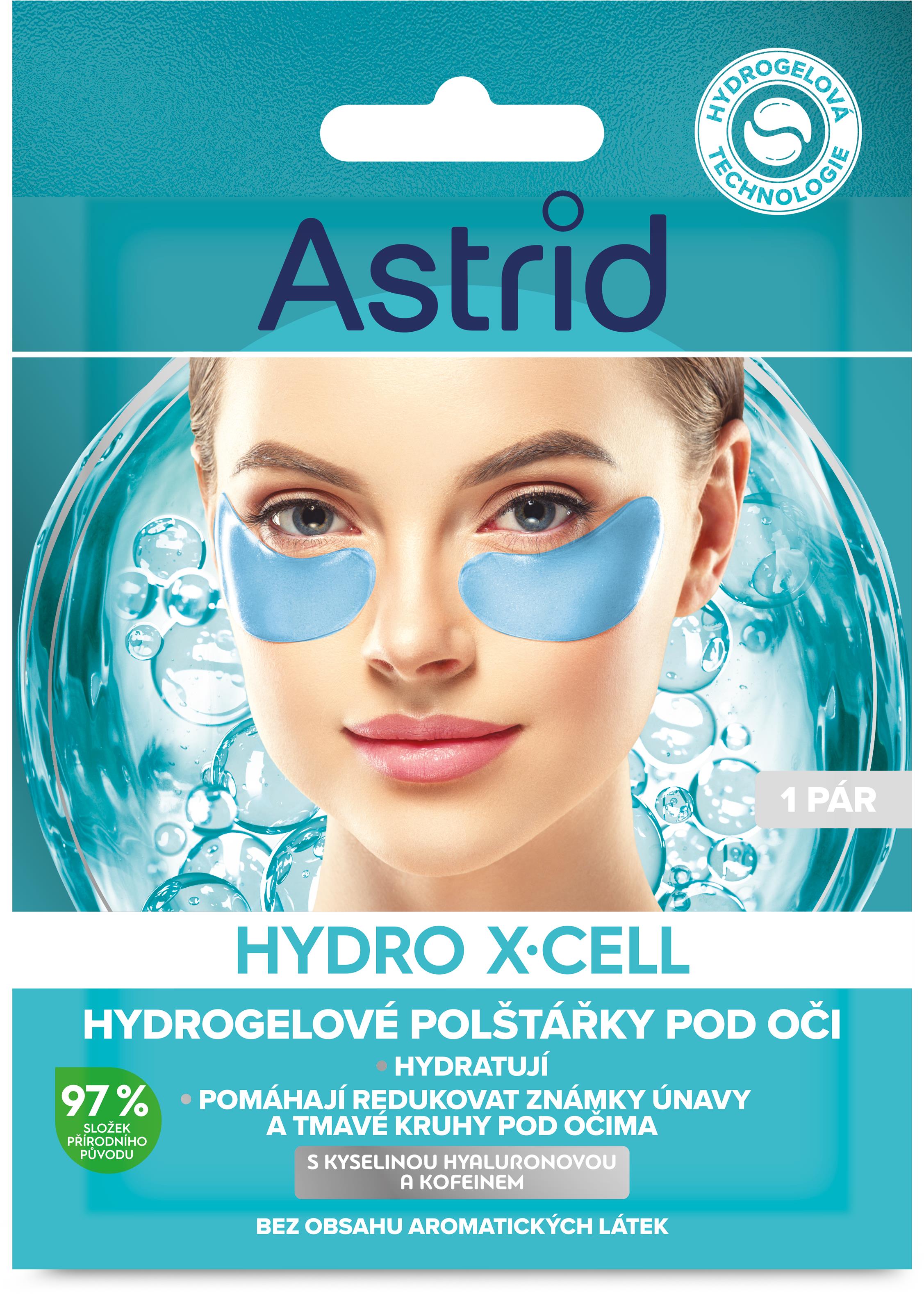 ASTRID Hydro X-Cell Hydrogelové polštářky pod oči 2 ks