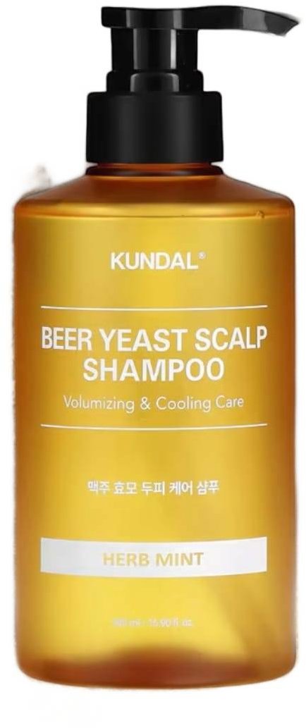 KUNDAL Beer Yeast Scalp Shampoo - Šampon na vlasy s pivovarskými kvasnicemi Herb mint 500 ml