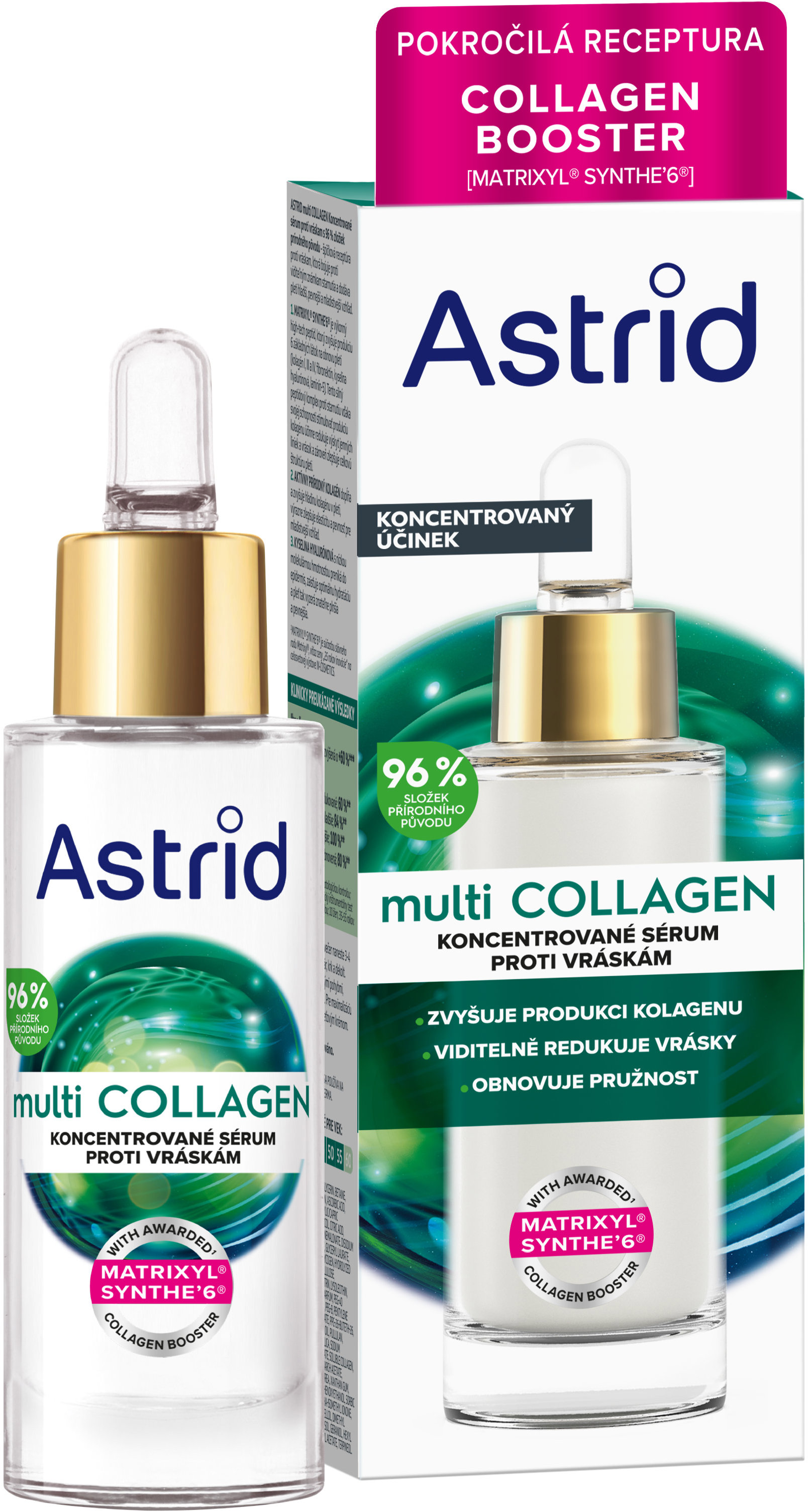 ASTRID Mulitocollagen Koncentrované sérum proti vráskám a pro obnovení pružnosti 30 ml