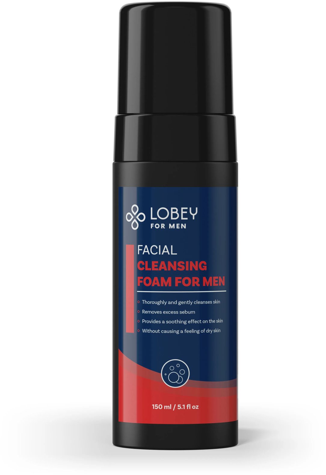 LOBEY Čisticí pěna na obličej pro muže 150 ml