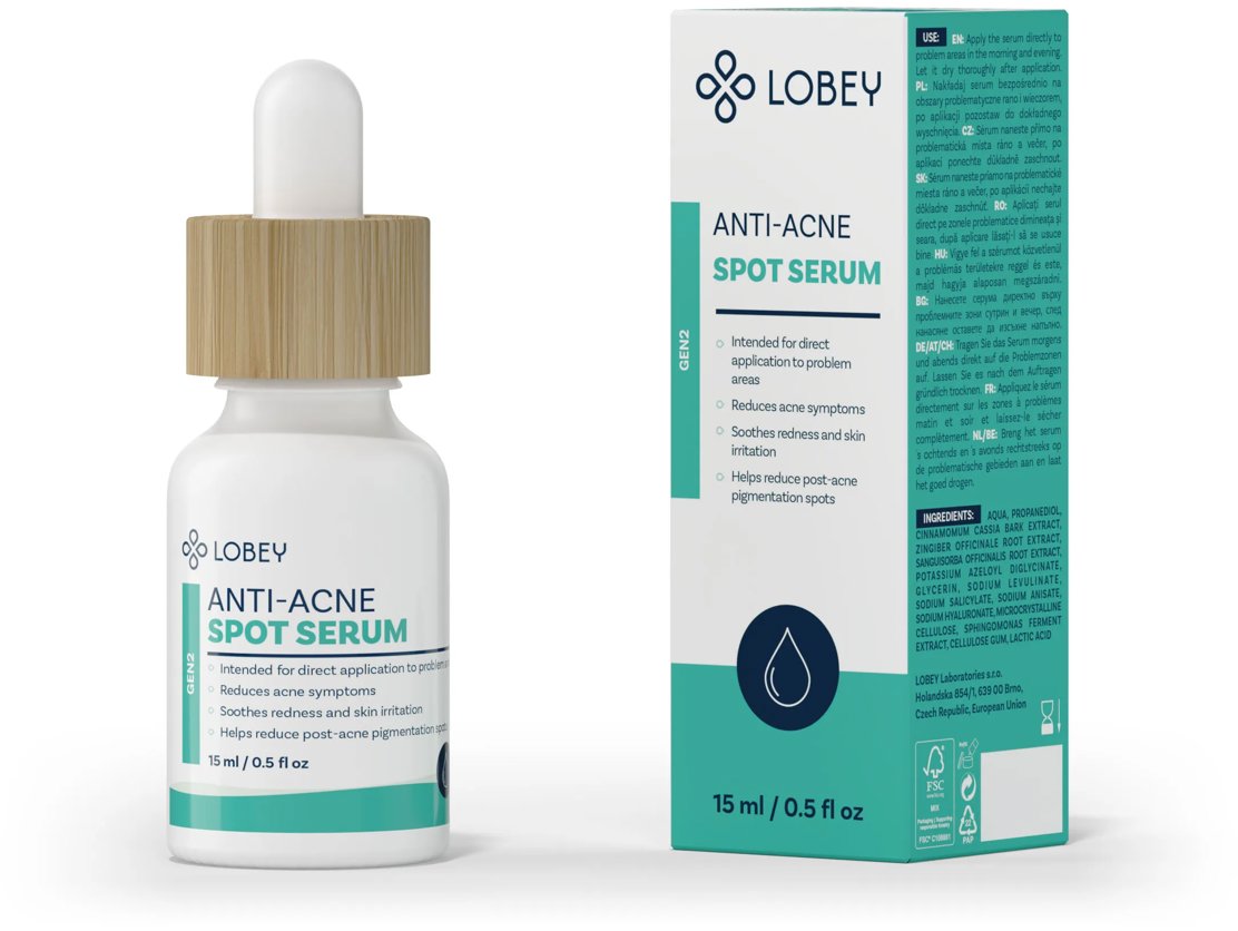 LOBEY Lokální sérum na akné s okamžitým účinkem 15 ml