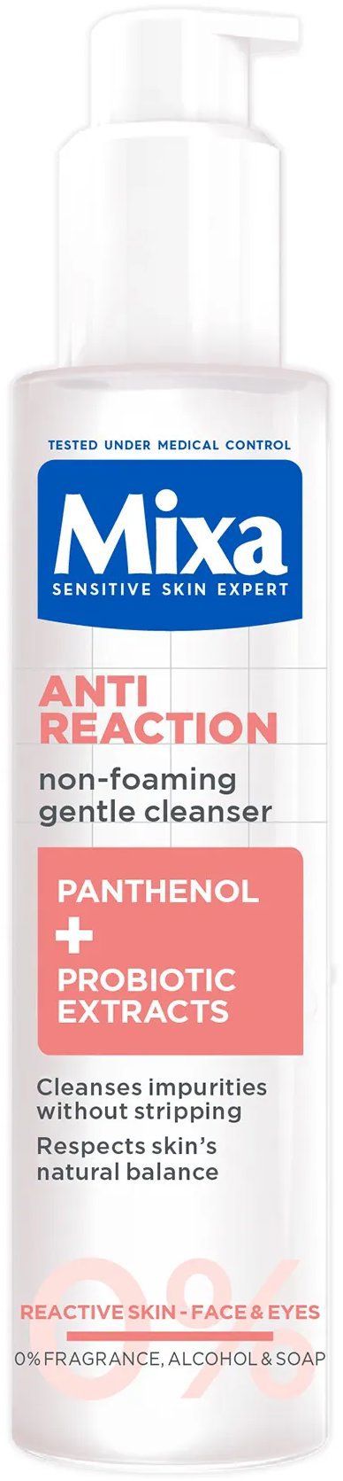 MIXA Anti-Reaction zklidňující nepěnivý čisticí gel, 150 ml
