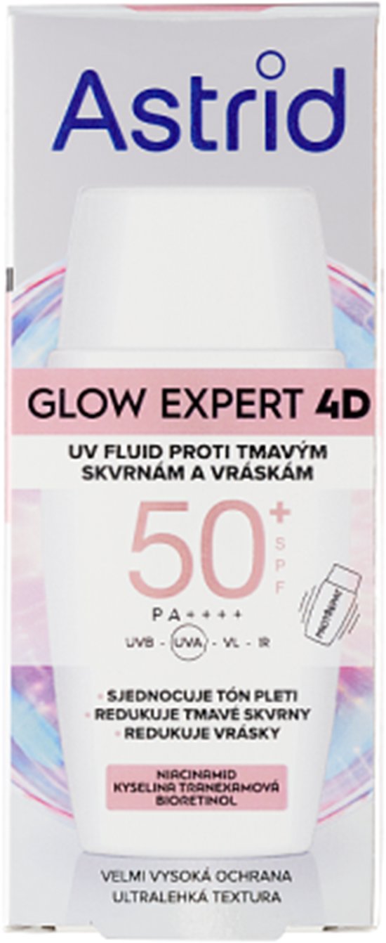 ASTRID Glow Expert UV fluid proti tmavým skvrnám a vráskám SPF 50 50 ml