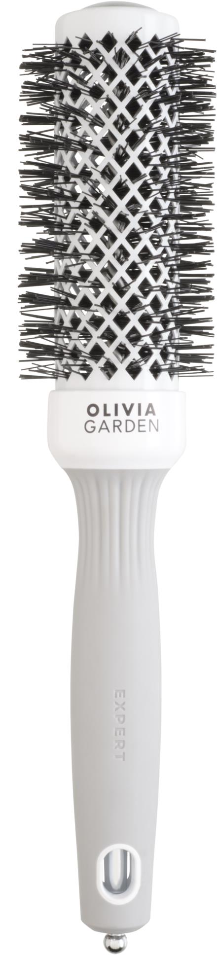 OLIVIA GARDEN Expert Shine Wavy Bristles White&Grey 35 mm