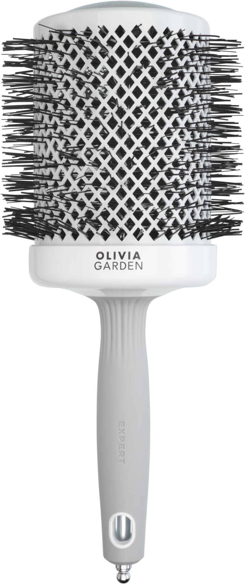 OLIVIA GARDEN Expert Shine Wavy Bristles White&Grey 80 mm