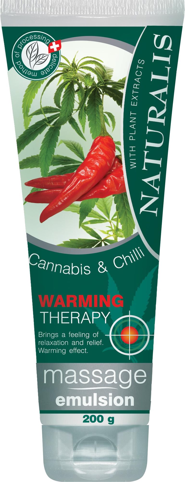 Naturalis Cosmetics Masážní emulze Warming Therapy Cannabis & Chilli 200 ml