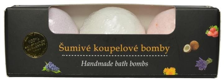 VIVACO Šumivé koupelové bomby Hrozno + Kokos + Jahoda 3 × 45 g