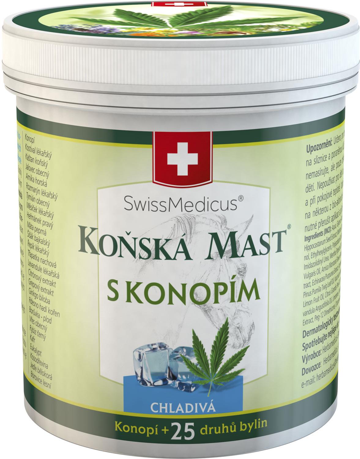 SwissMedicus Koňská Mast s konopím chladivá 250 ml