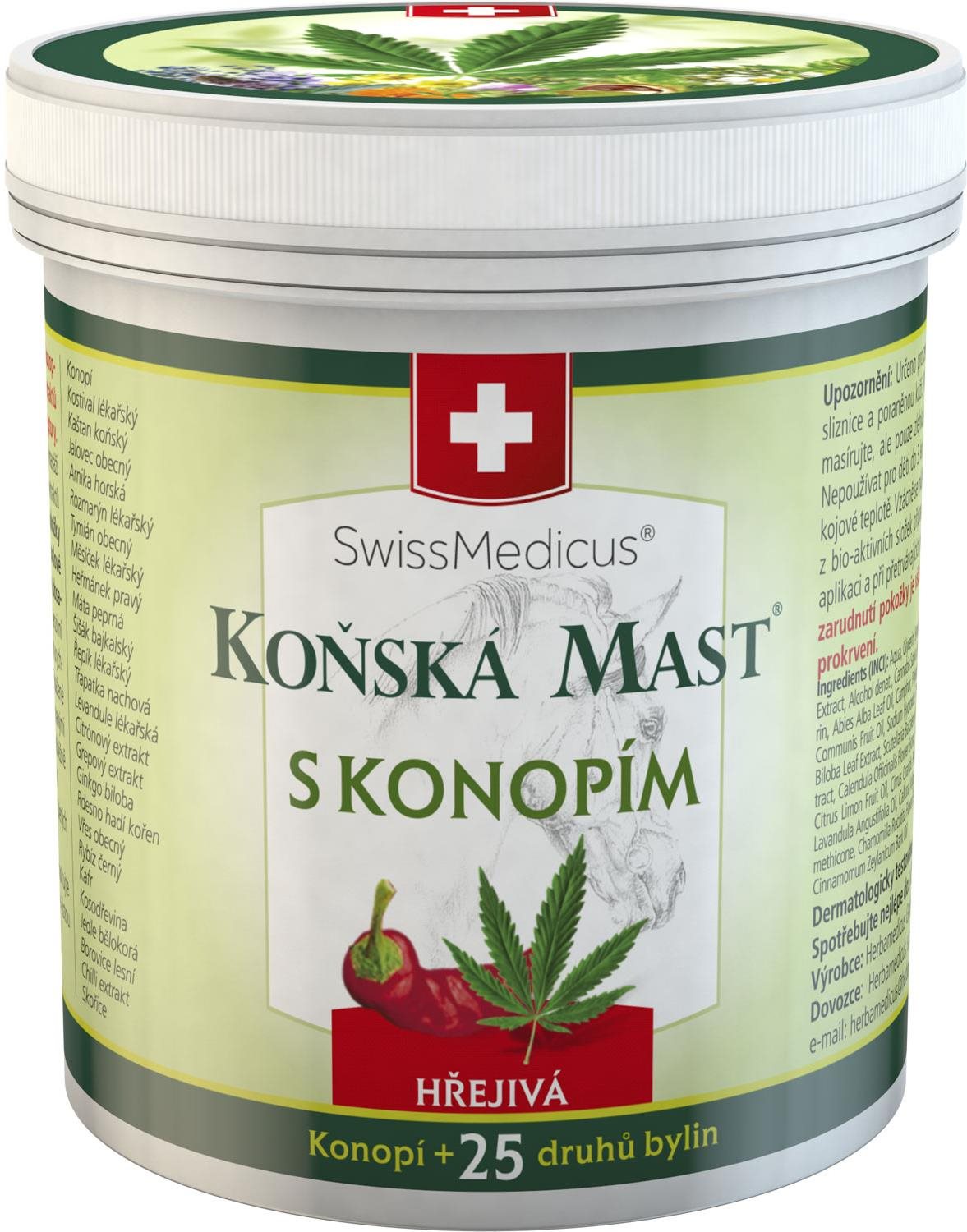 SwissMedicus Koňská Mast s konopím hřejivá 250 ml