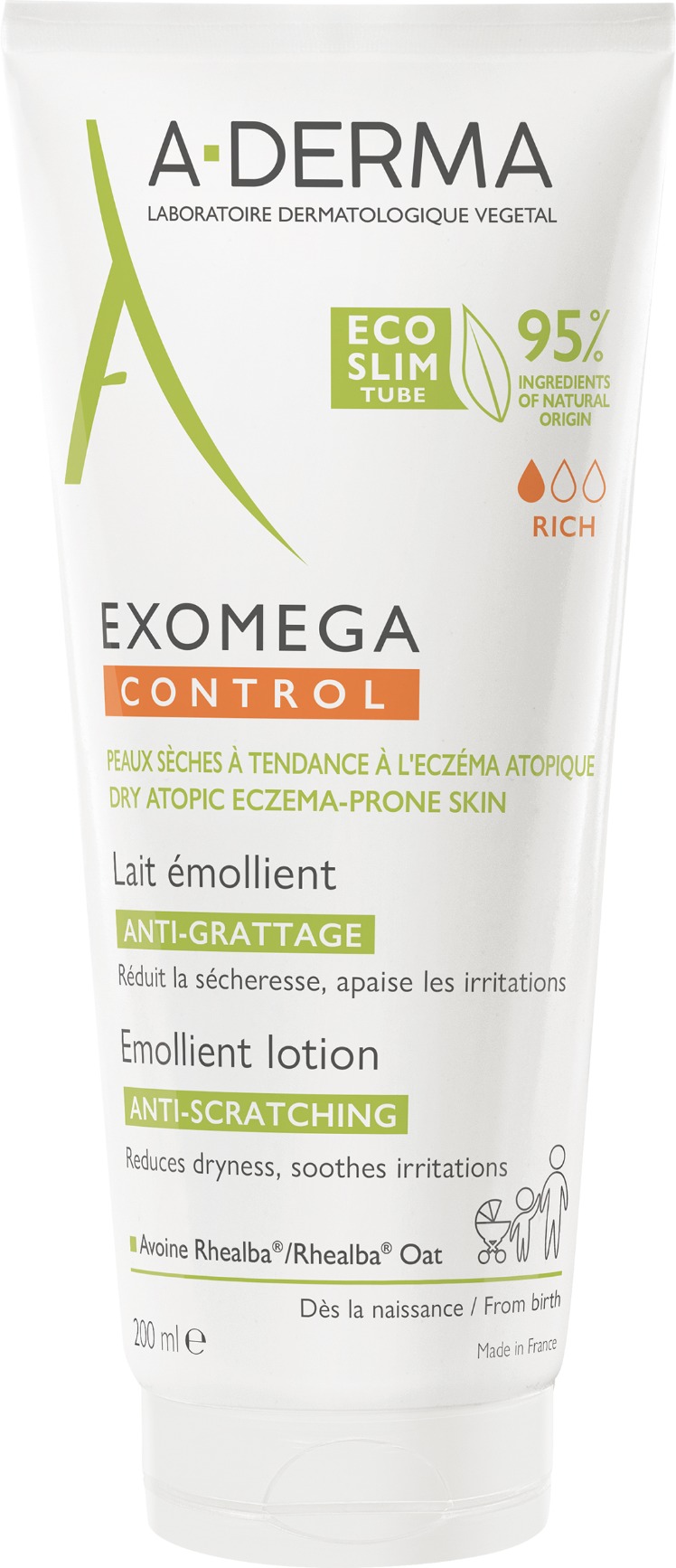 A-DERMA Exomega Control Emolienční mléko pro suchou kůži se sklonem k atopii 200 ml