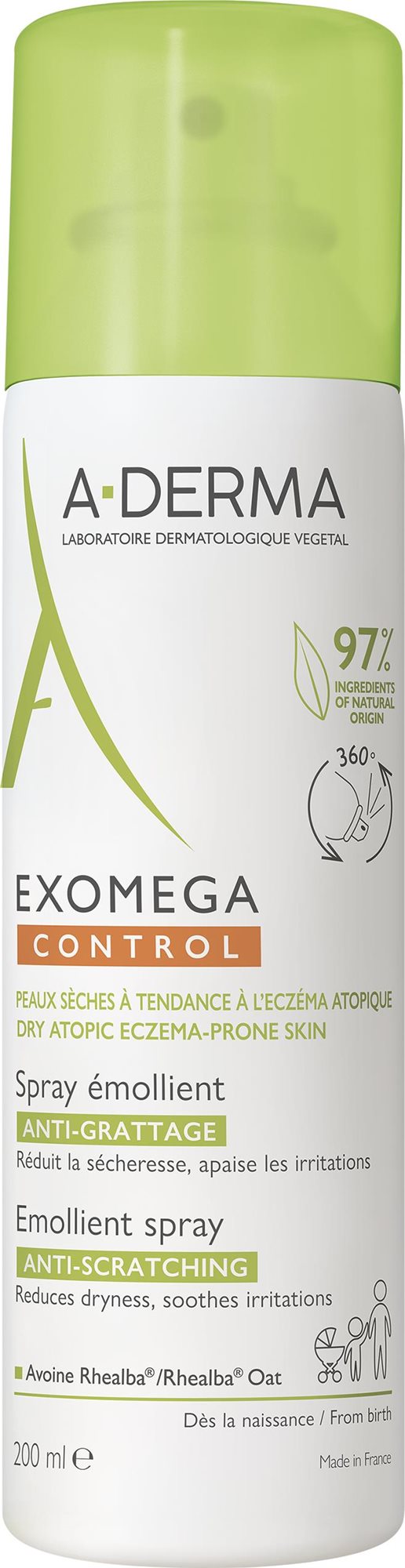 A-DERMA Exomega Control Emolienční sprej pro suchou kůži se sklonem k atopii 200 ml