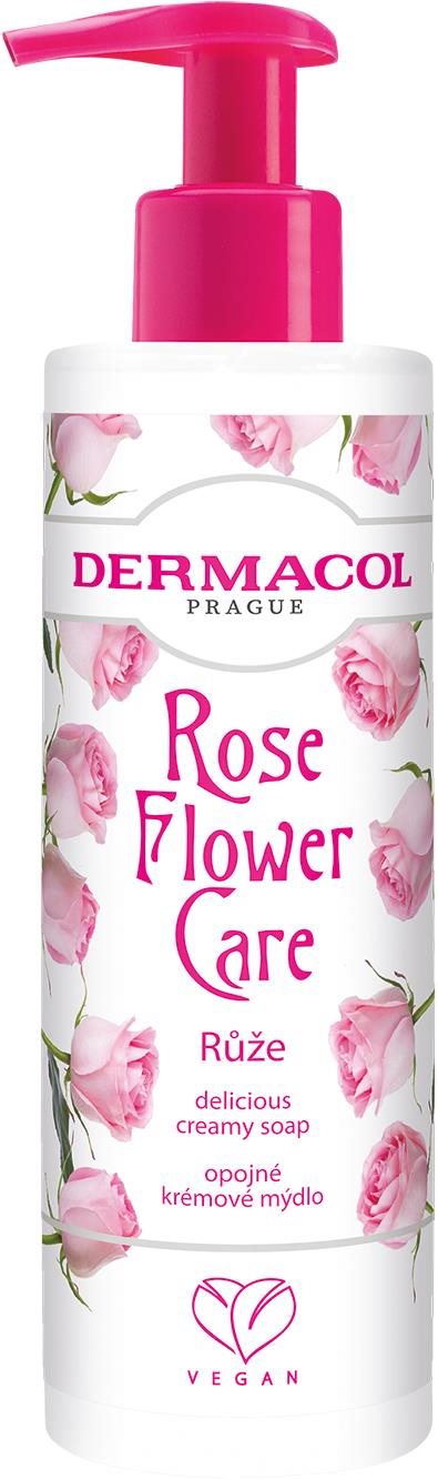 DERMACOL Flower care krémové mýdlo na ruce Růže 250 ml