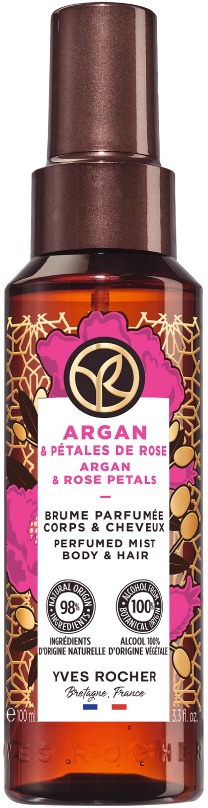 YVES ROCHER Parfémovaný sprej na tělo a vlasy Argan & bio růže z Maroka 100 ml