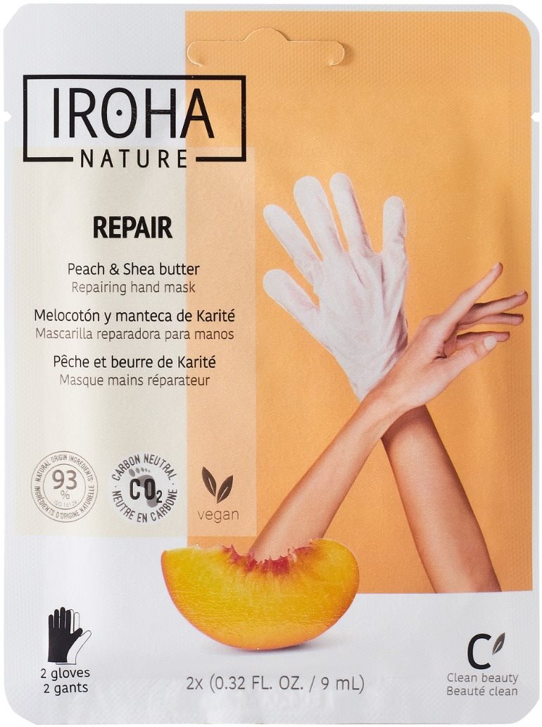 IROHA NATURE Maska na ruce Peach & Shea Butter 2 × 9 ml