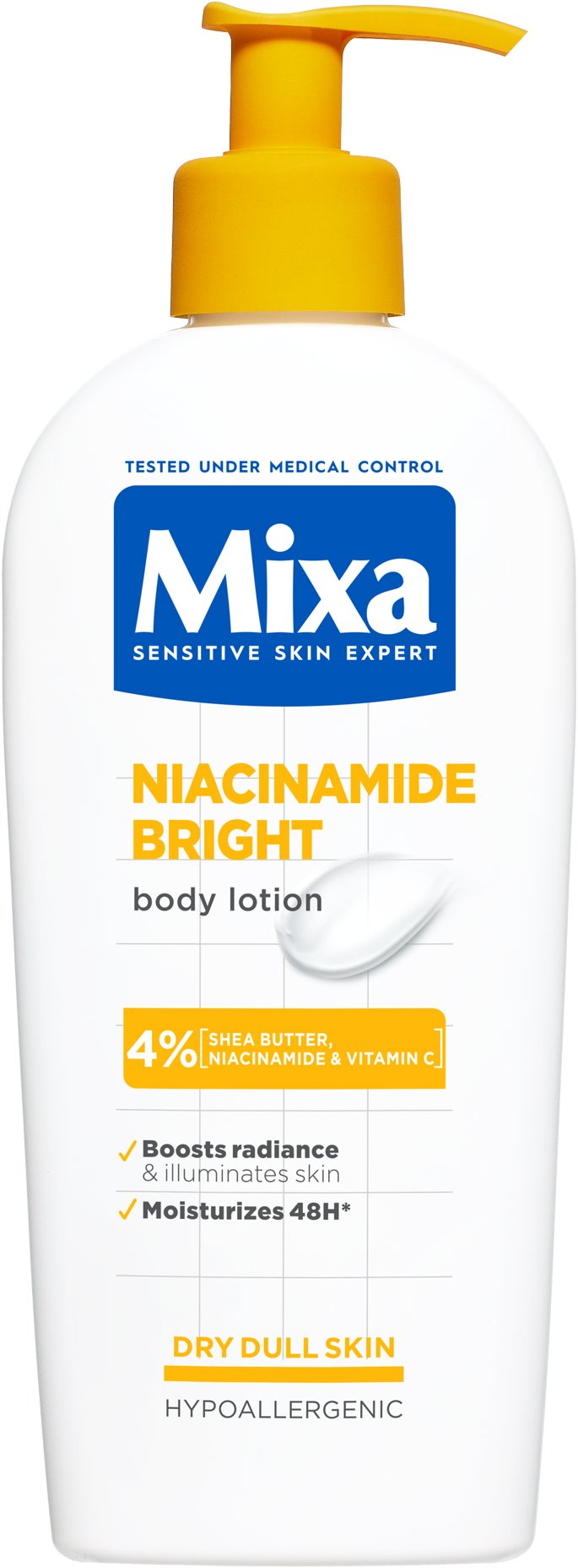 MIXA Niacinamide Bright tělové mléko, 250 ml