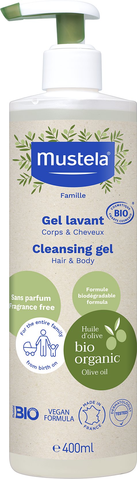 MUSTELA Mycí gel na tělo a vlasy organic BIO 400 ml