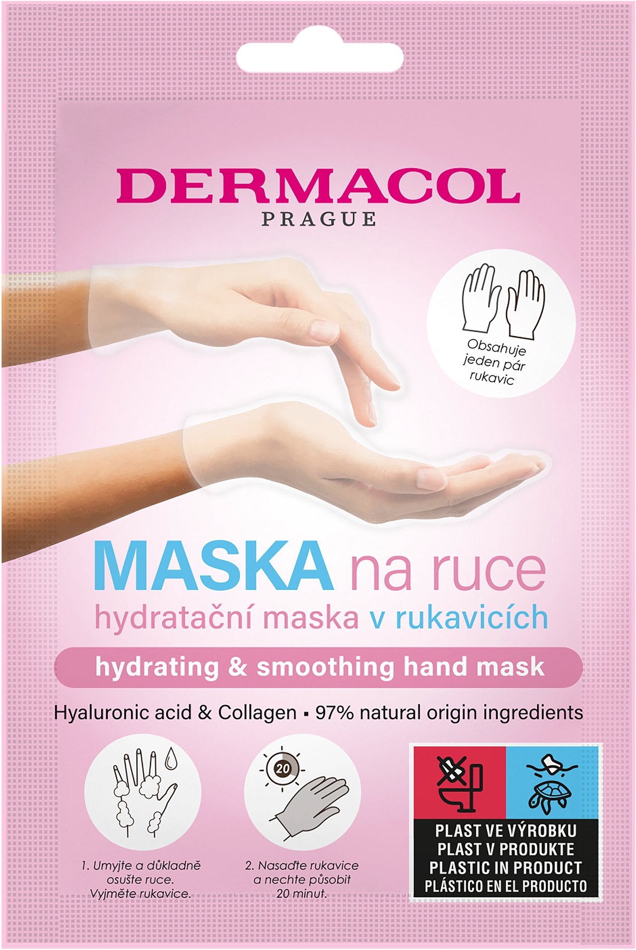 DERMACOL Hydratační maska na ruce v rukavicích 2× 15 ml