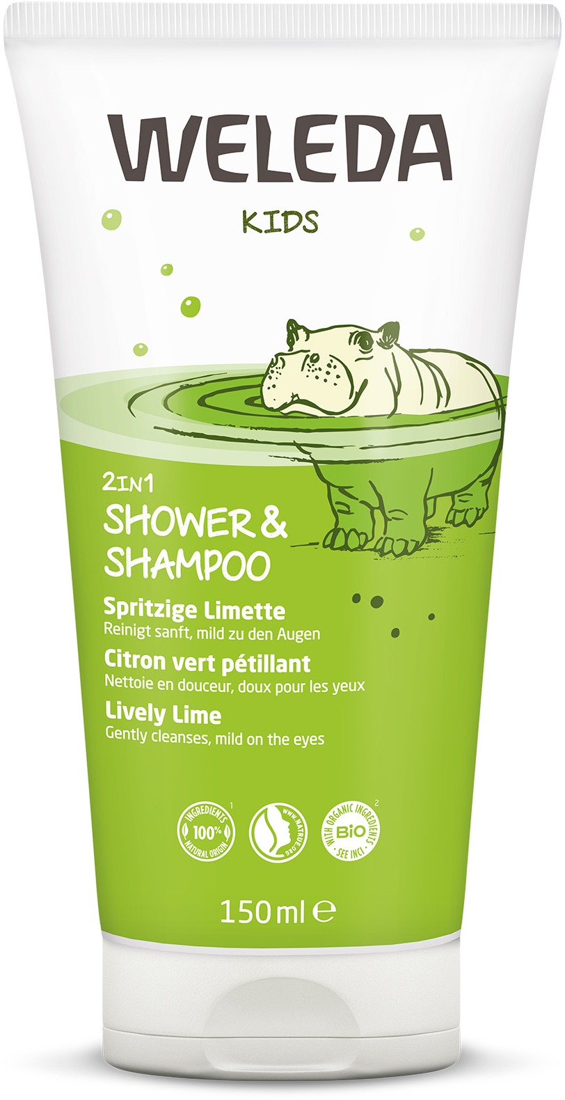 WELEDA Sprchový krém a šampon Veselá limetka 2v1 150 ml