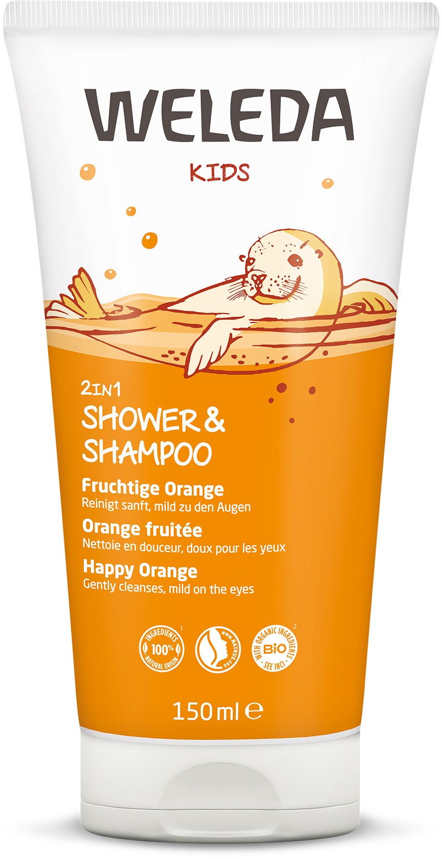 WELEDA Sprchový krém a šampon Šťastný pomeranč 2v1 150 ml