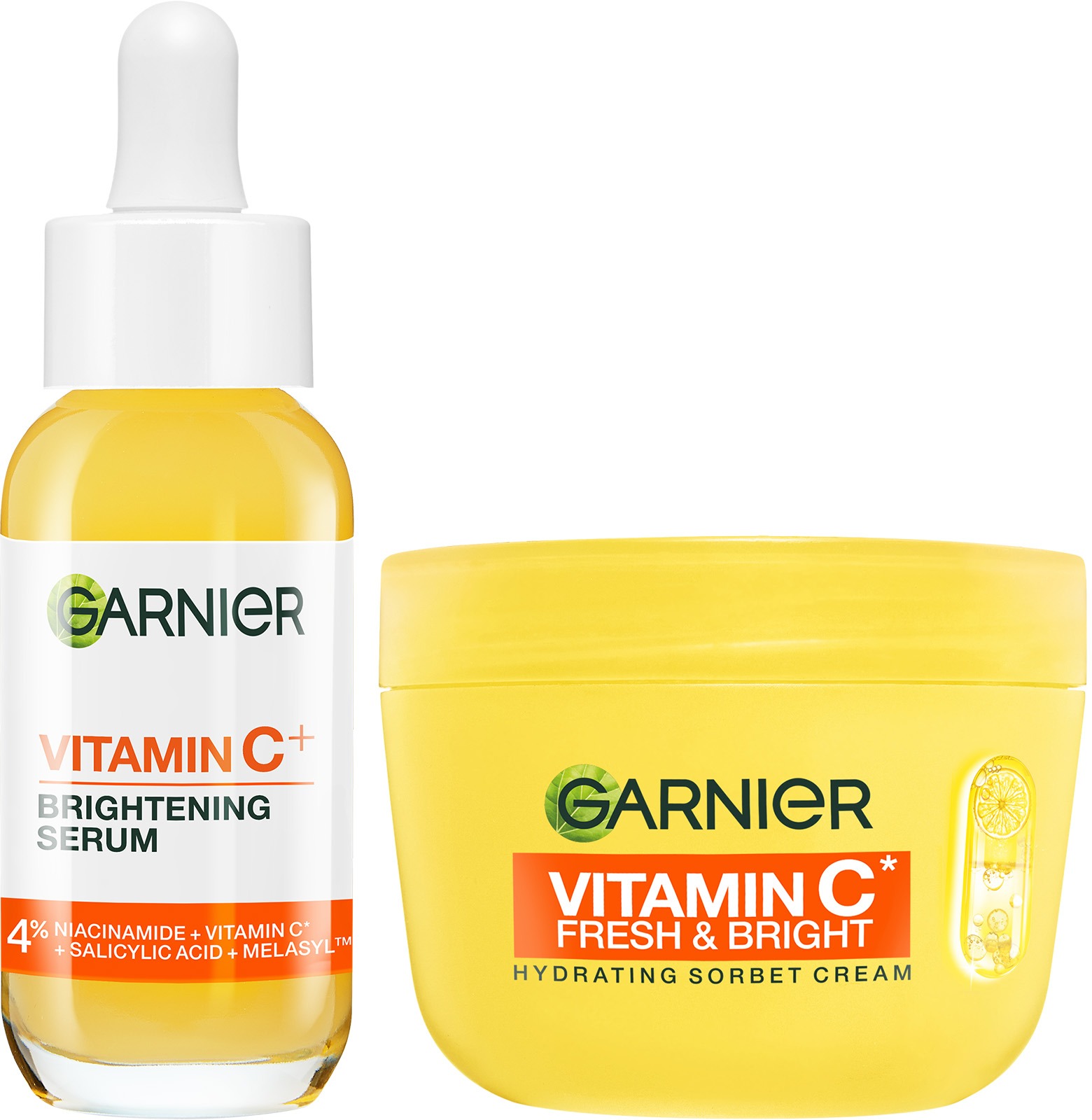 GARNIER Vitamin C* Fresh & Bright 85 ml + Vitamin C rozjasňující super sérum 30 ml