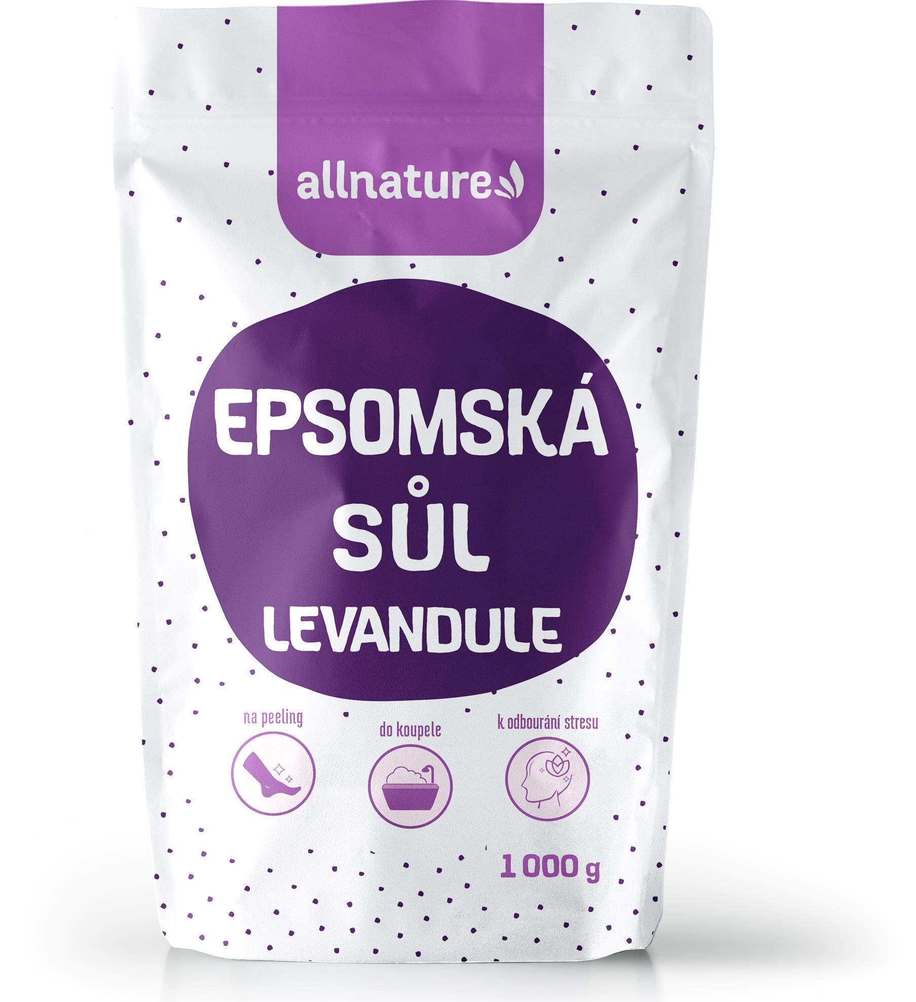 Allnature Epsomská sůl Levandule 1 kg