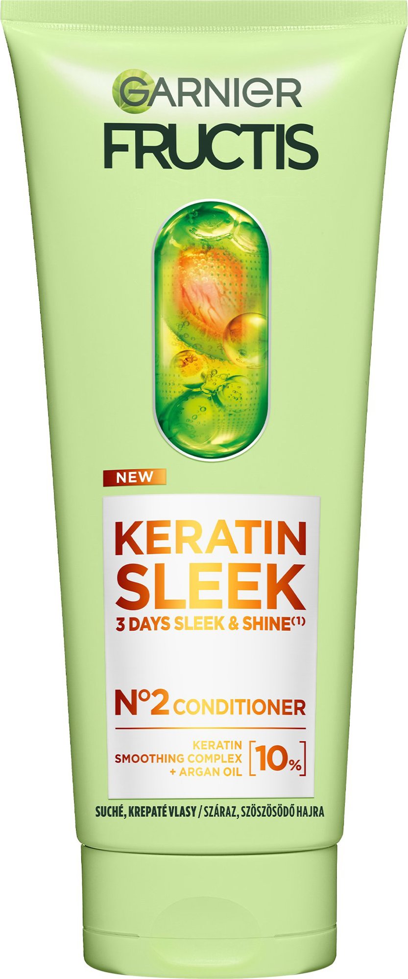 GARNIER Fructis Keratin Sleek kondicionér pro suché a krepaté vlasy, 200 ml