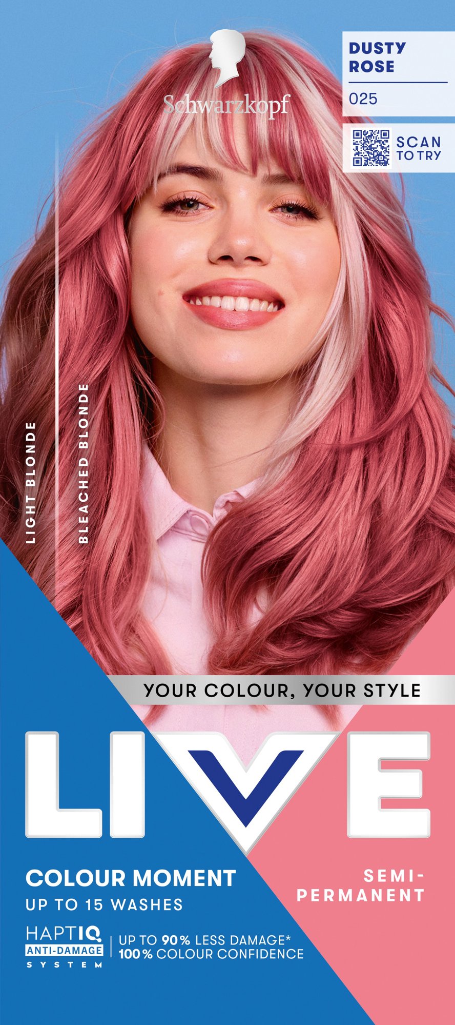 SCHWARZKOPF LIVE Ultra Brights 025 Kouřově růžová 50 ml