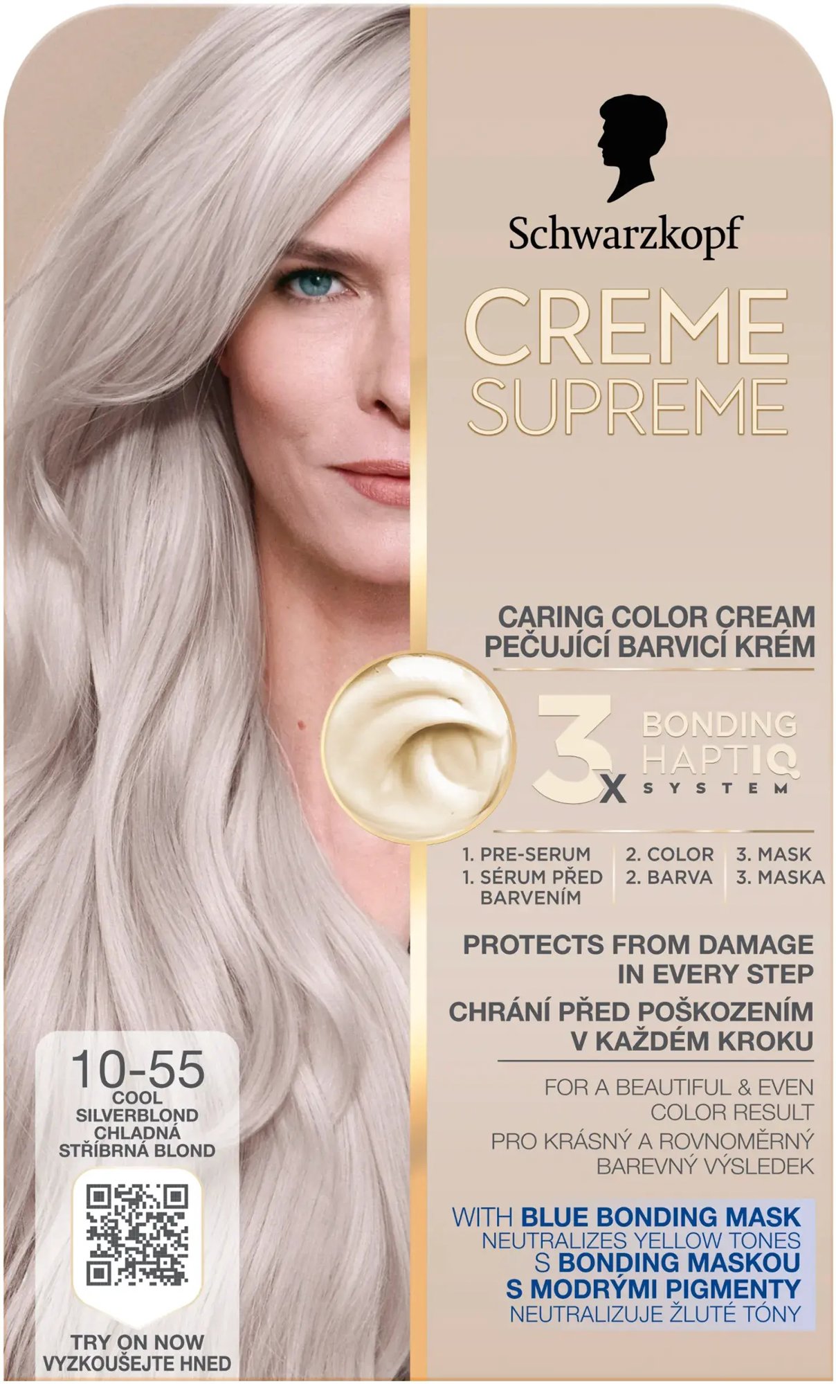 SCHWARZKOPF Creme Supreme 10-55 Chladná stříbrná blond 60 ml