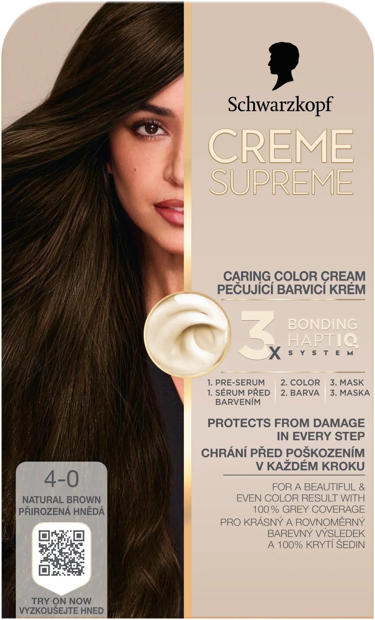 SCHWARZKOPF Creme Supreme 4-0 Přirozená hnědá 60 ml