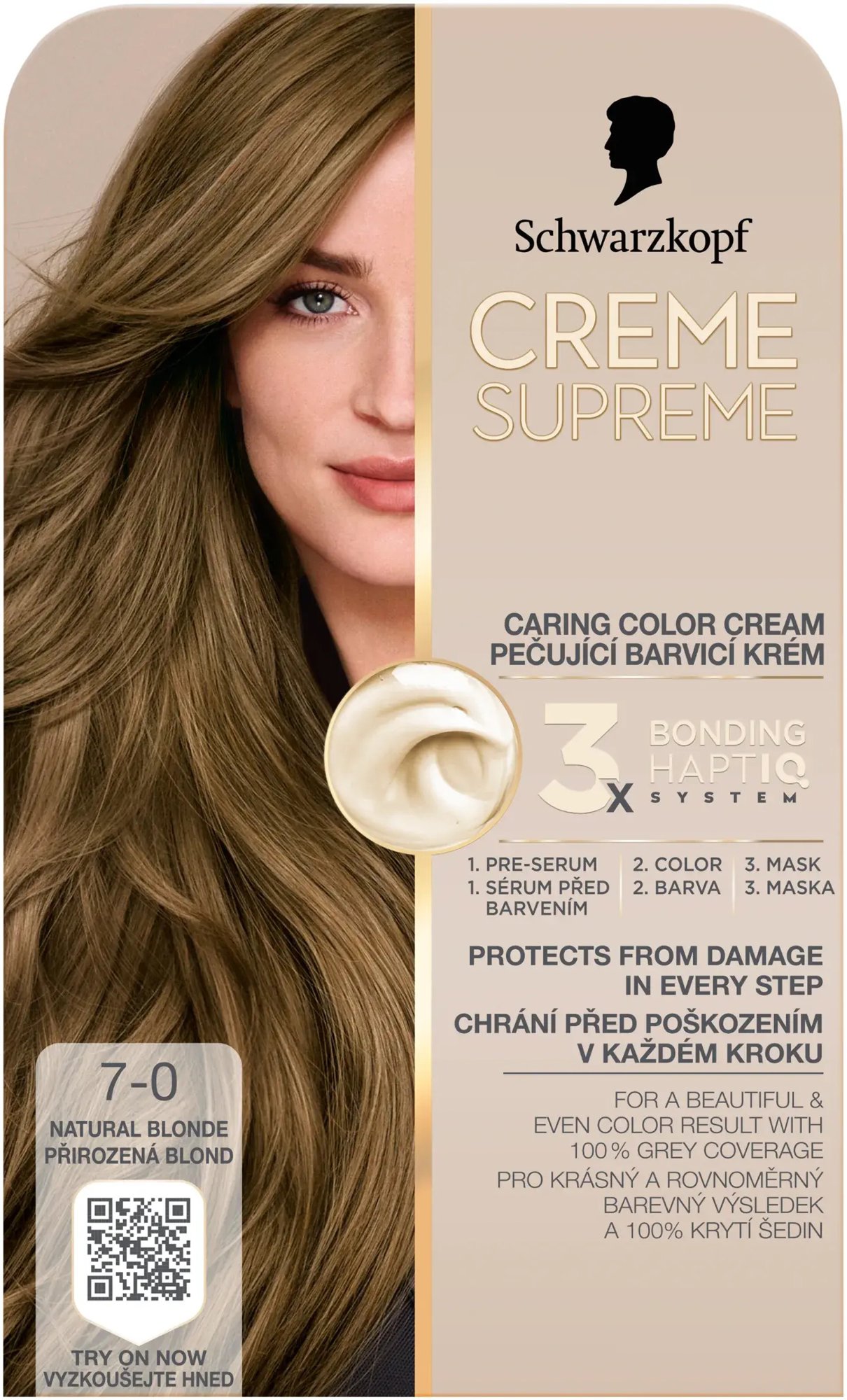 SCHWARZKOPF Creme Supreme 7-0 Přirozená blond 60 ml