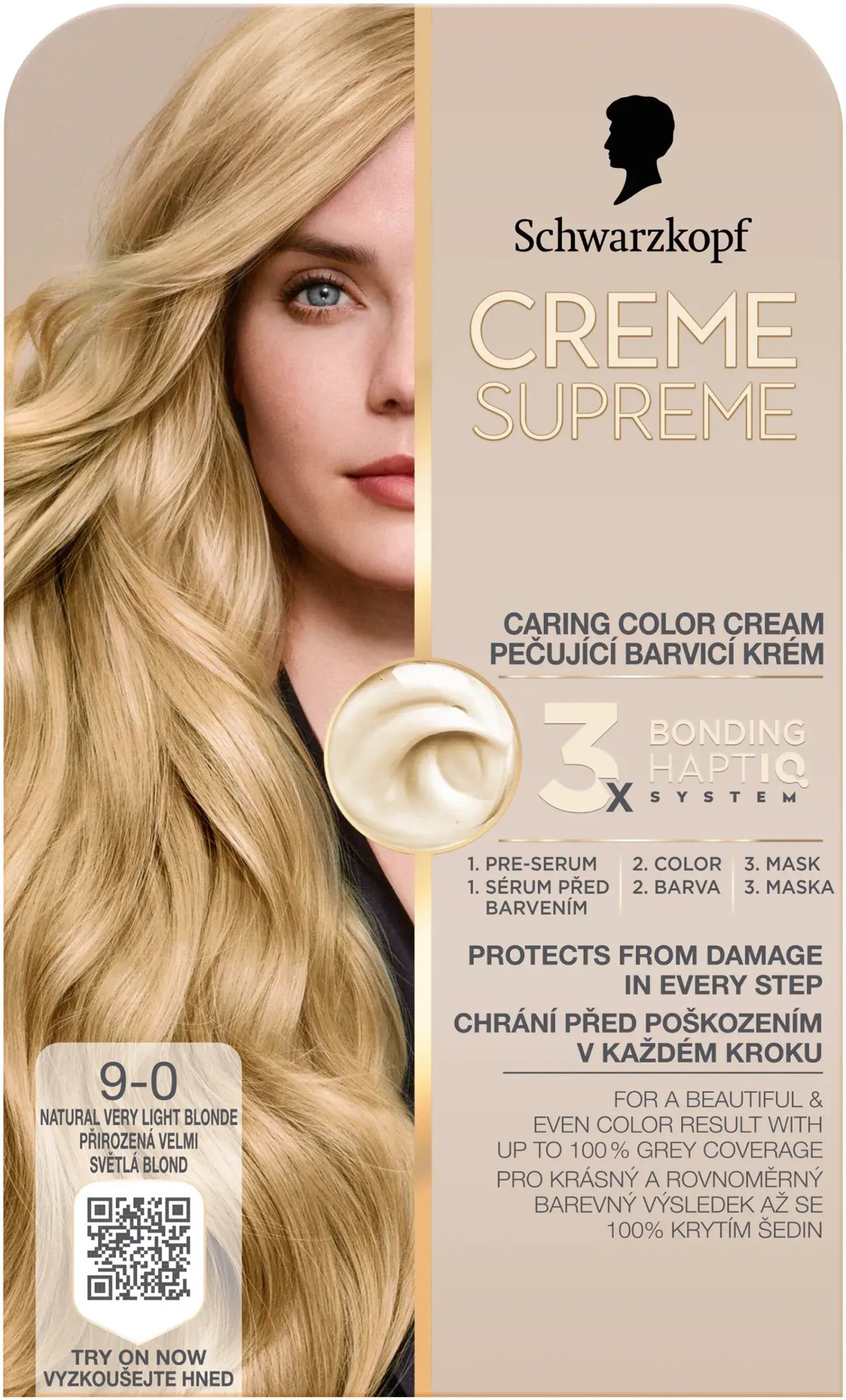 SCHWARZKOPF Creme Supreme 9-0 Přirozená velmi světlá blond 60 ml