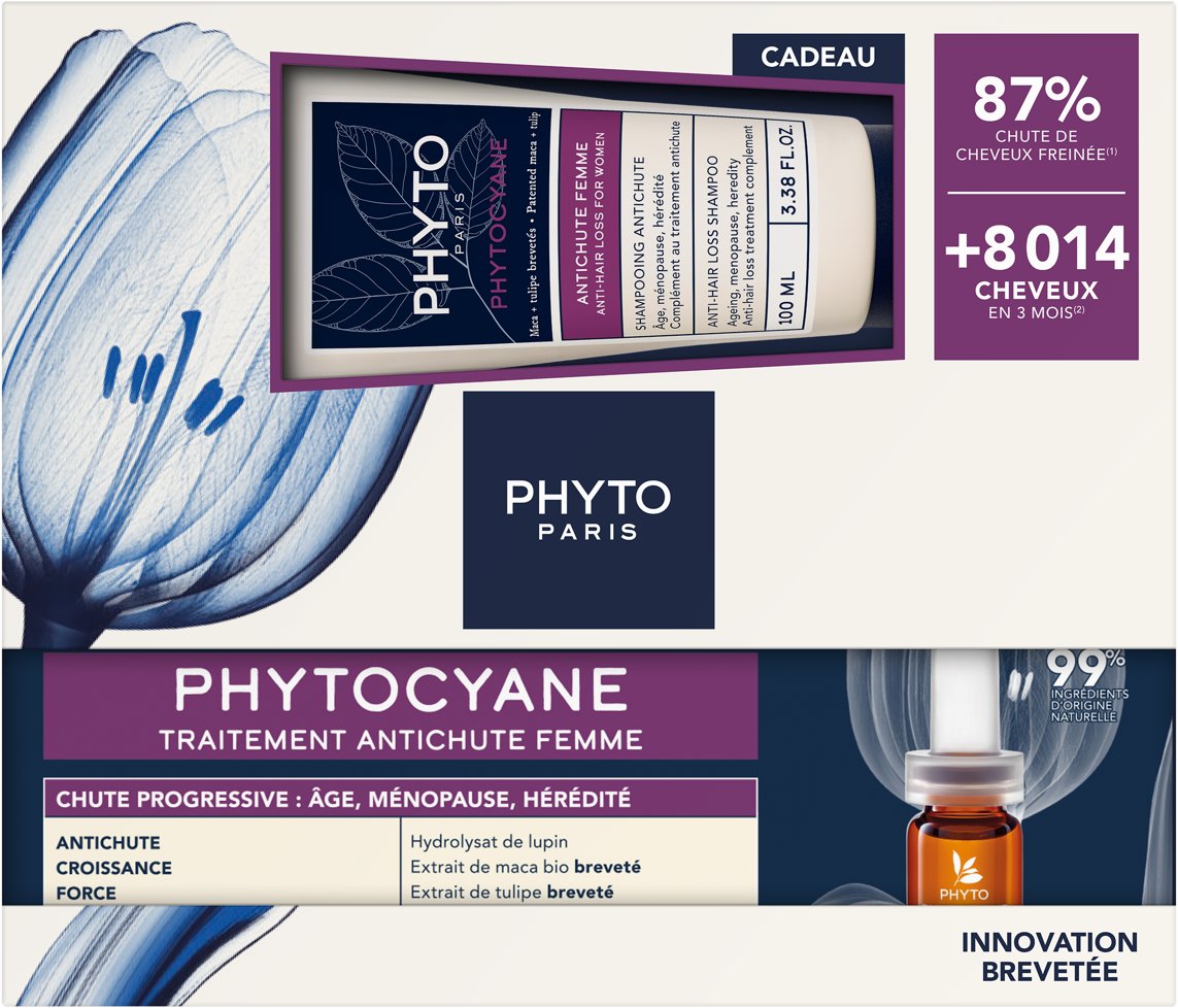 PHYTO Phytocyane Péče proti progresivnímu vypadávní vlasů pro ženy 12 × 5 ml + Šampon proti vypadává