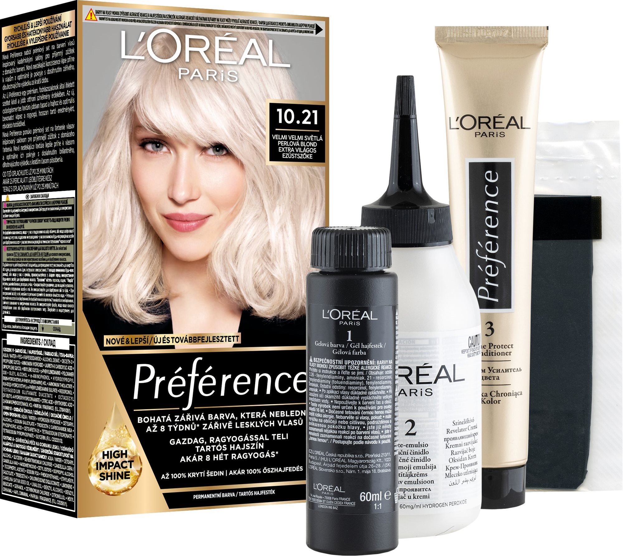 L'ORÉAL PARIS Préférence 10.21 Velmi velmi světlá perlová blond