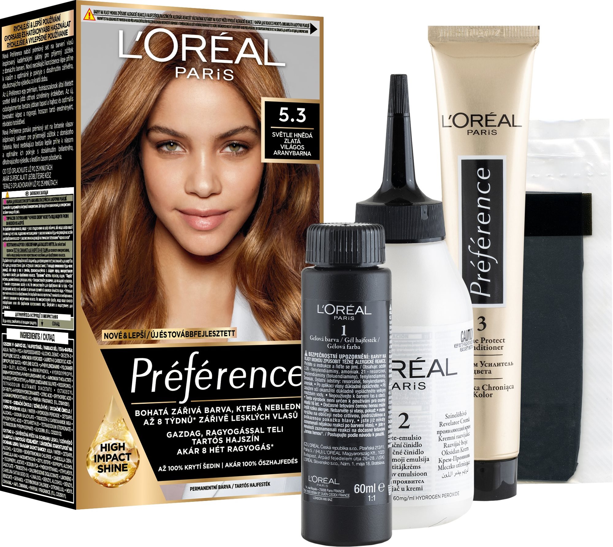 L'ORÉAL PARIS Préférence 5.3 Světle hnědá zlatá