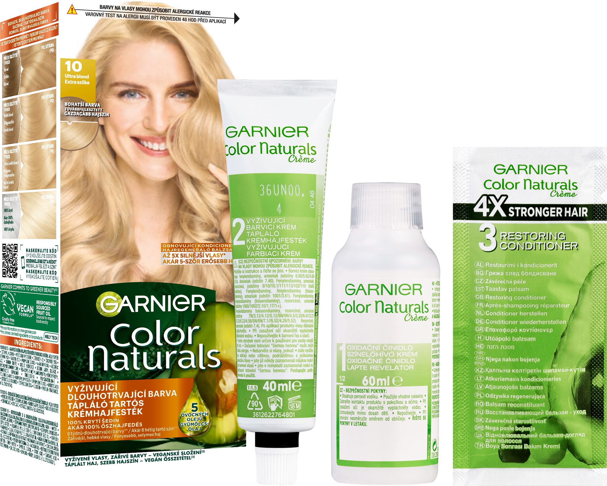 Garnier Color Naturals permanentní barva na vlasy 10 Ultra blond, 60+40+12ml