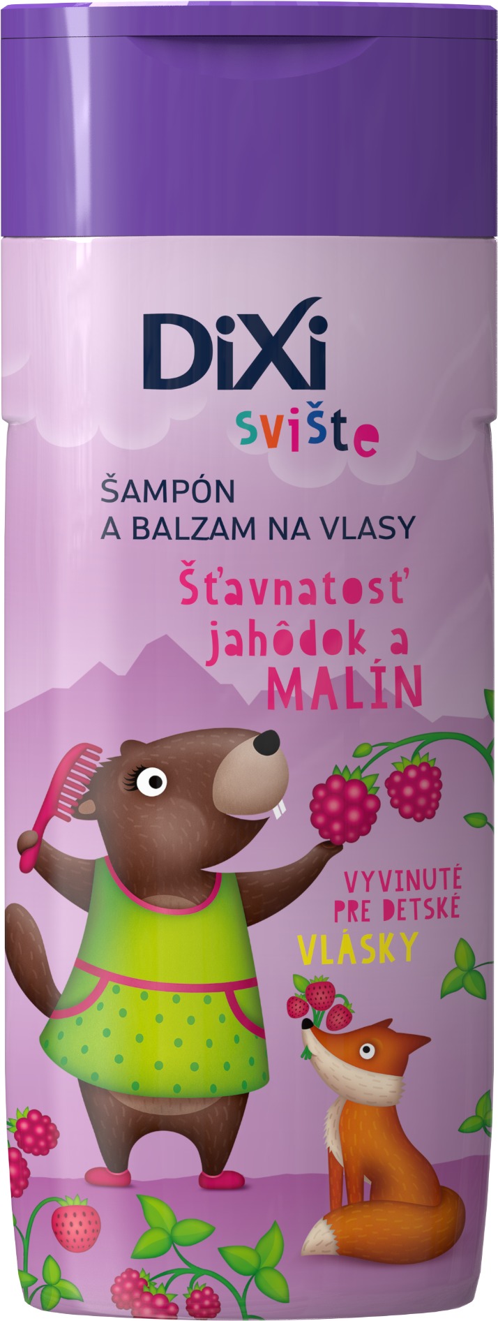 DIXI Šampon a balzám Sviště šťavnatost jahůdek a malin 250 ml