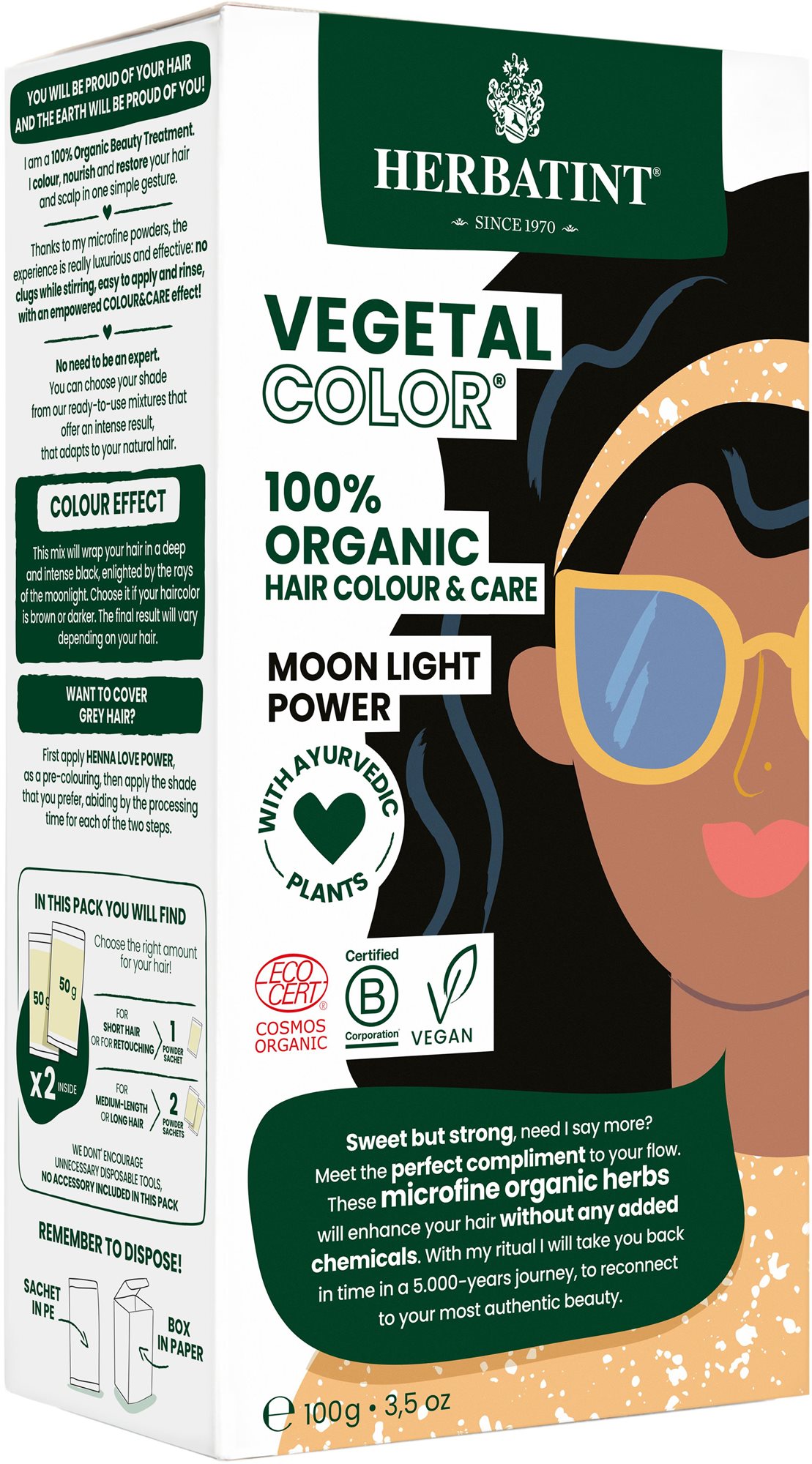 HERBATINT Vegetal Colour Bio Rostlinná barva na vlasy Moonlight Power