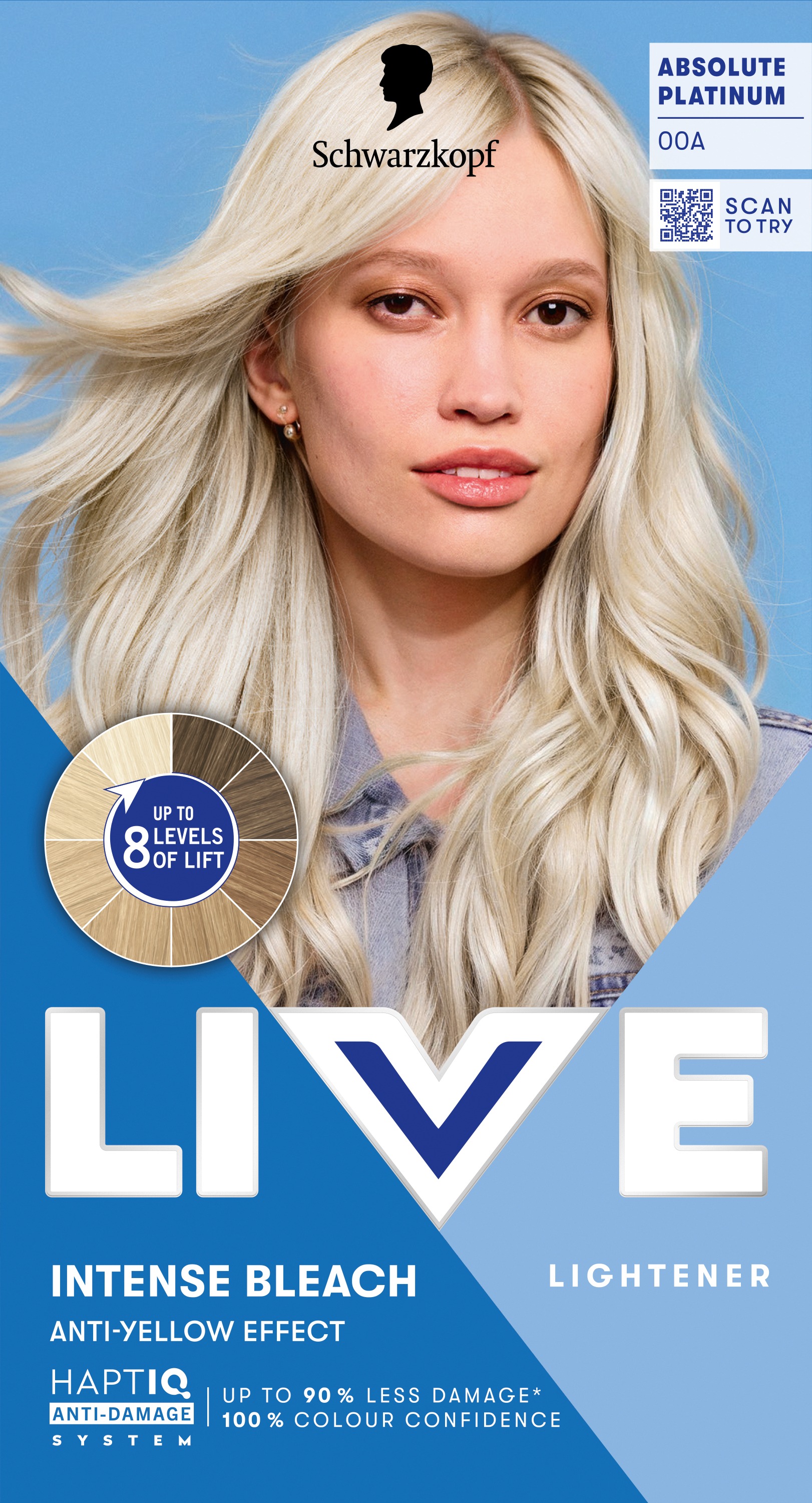 SCHWARZKOPF LIVE Intense Bleach 00A Absolutní platinová zesvětlovač 50 ml