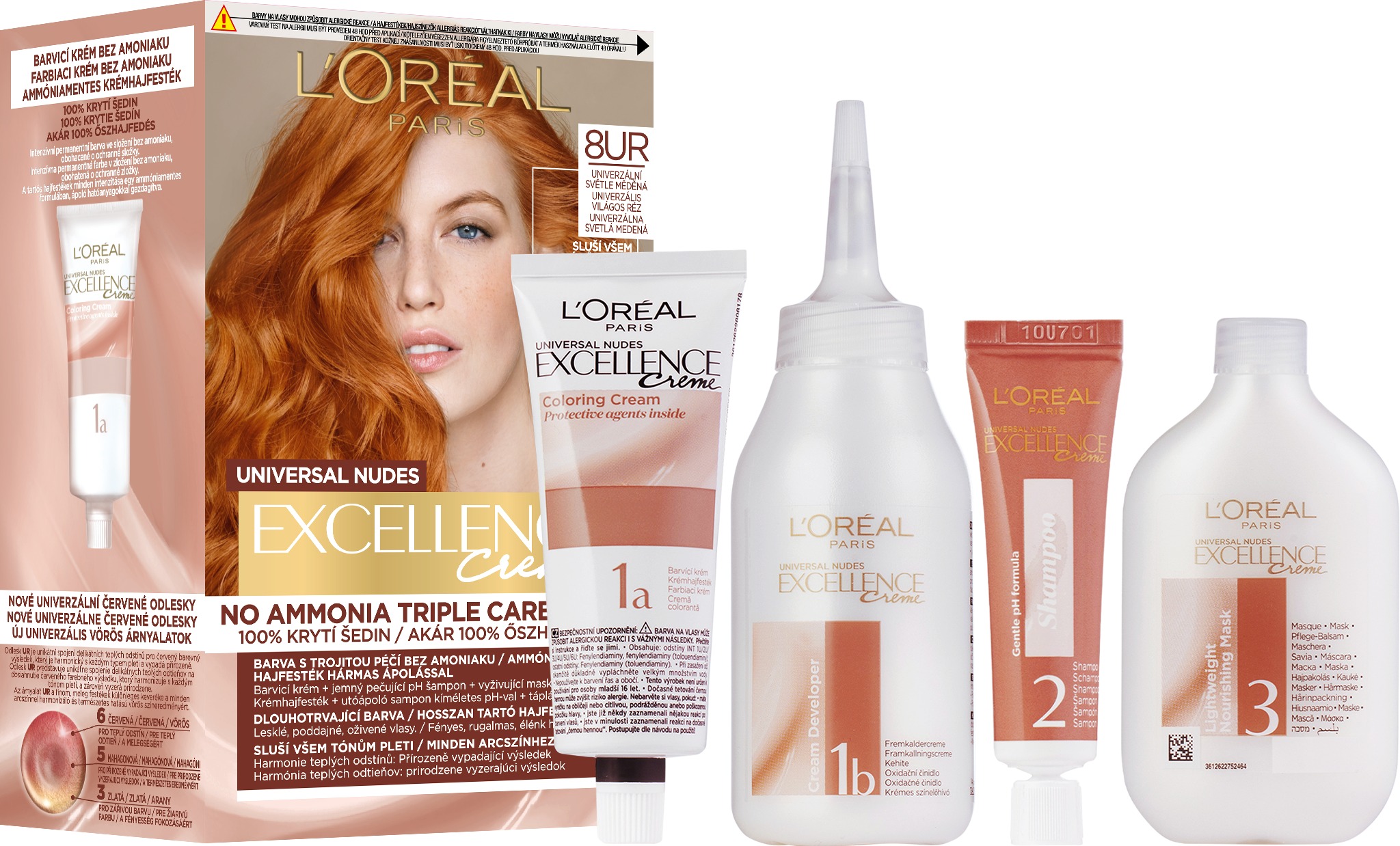 L'ORÉAL PARIS Excellence Universal Nudes 8UR Univerzální světle měděná