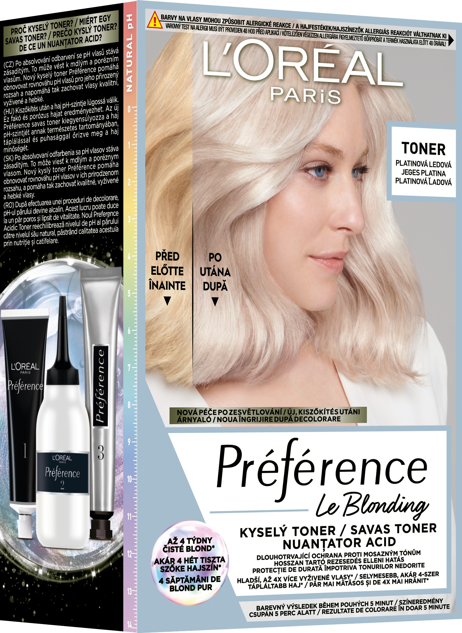 L'ORÉAL PARIS Préférence Toners Platinová ledová, 60 ml + 60 ml + 54 ml