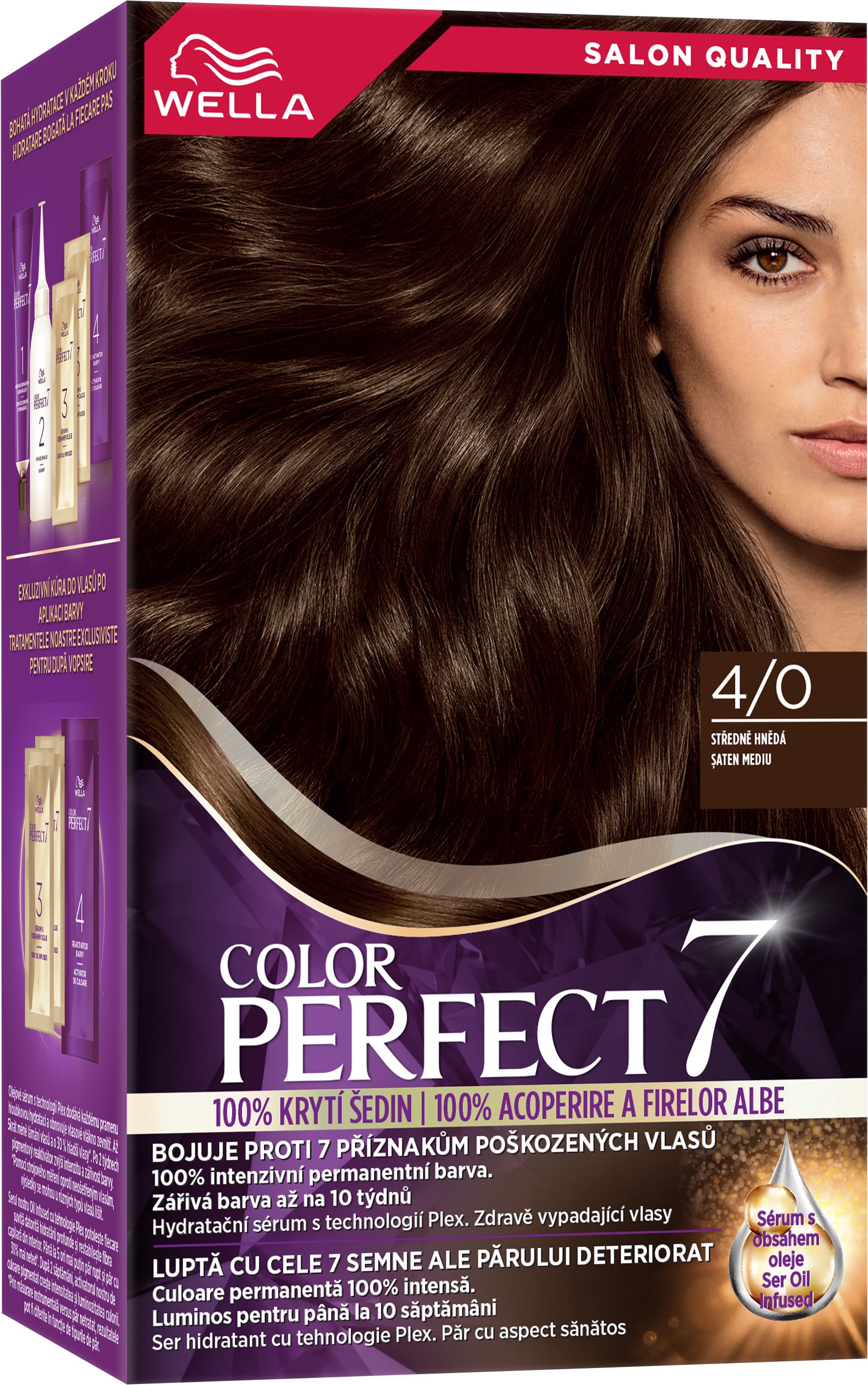 WELLA Color Perfect 4/0 Středně hnědá 135 ml