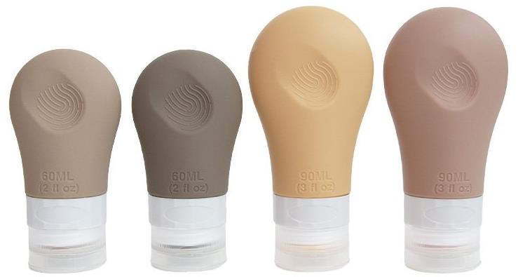 Kufryplus Cestovní silikonové lahvičky 60 + 90 ml XND21, sada 4 ks