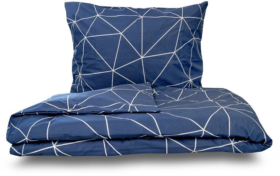 Kvalitex Povlečení Nordic Collection 1+1, 140 × 200, 70 × 90 cm Grid modré