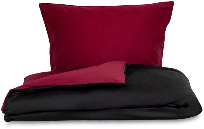 Kvalitex Saténové francouzské povlečení LUXURY COLLECTION, 220 × 200, 70 × 90 cm vínové / černé