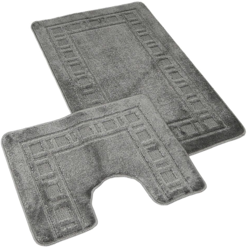 Kvalitex Koupelnová a WC předložka 60 × 100, 50 × 60 cm rám šedá