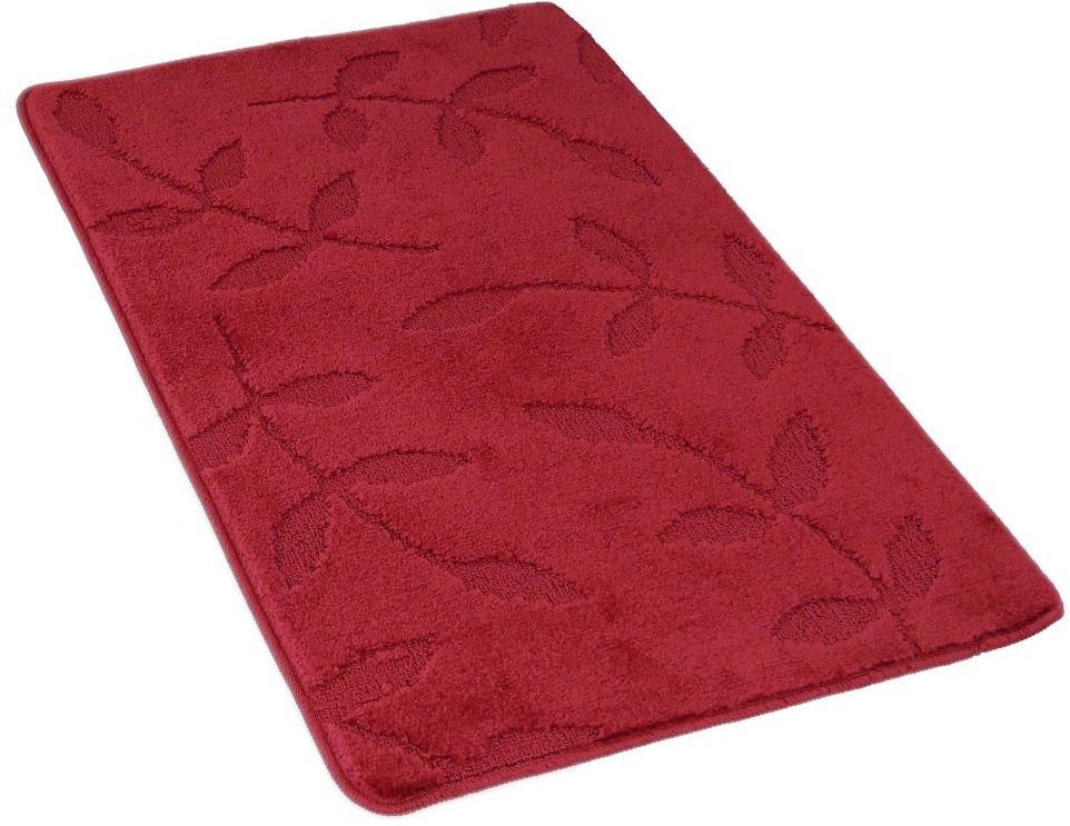 Kvalitex Koupelnová předložka 60 × 100 cm listy vínová